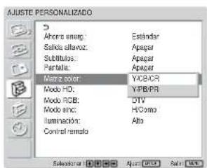 SONY FWD-32LX1R - Pulse ↑/↓ para desplazar el cursor (amarillo) hasta “Matriz Color” y pulse ENTER. - 1
