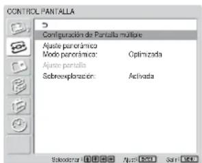 SONY FWD-32LX1R - Menú CONTROL PANTALLA - 1