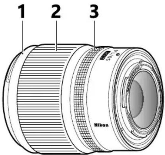 NIKON NIKKOR Z 50mm f/1.4 - Descriptif de l'objectif : noms et fonctions - 1