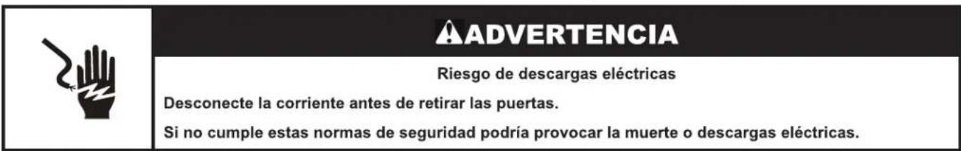 WHIRLPOOL WRFF3736SW - INSTRUCCIONES PARA LA PUERTA Y EL TIRADOR Desmontar y volver a colocar la puerta del frigorífico - 1