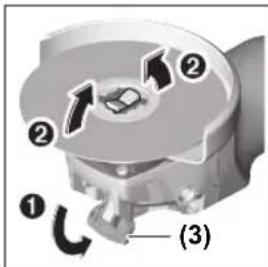 BOSCH GWX 13-125 Professional - Removing the abrasive tool - 1