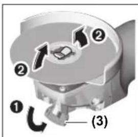 BOSCH GWX 13-125 Professional - Демонтиране на шлифоващия инструмент - 1