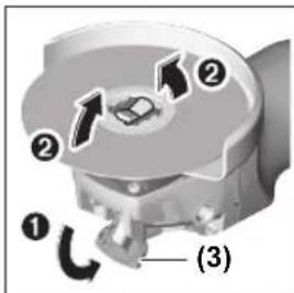 BOSCH GWX 13-125 Professional - Smontaggio dell'accessorio di levigatura - 1