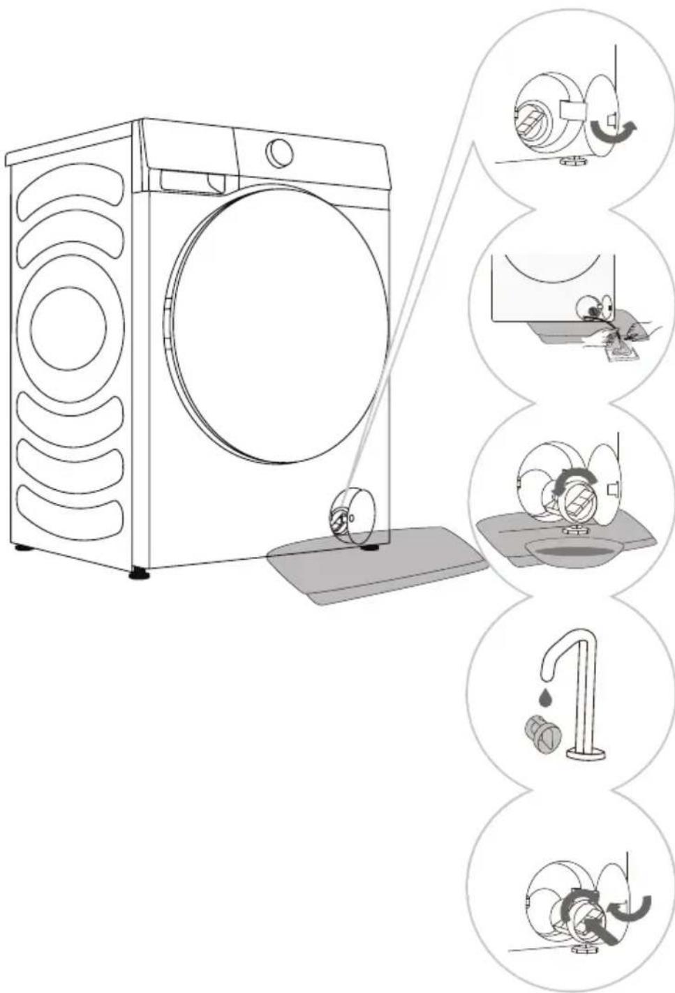 HISENSE WF1Q1041BT - NETTOYAGE DU FILTRE DE LA POMPE - 1