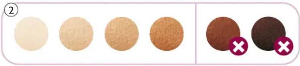 PHILIPS Lumea Advanced BRI920/00 light depilation - Skin tone table / Huidtinttabel / Tableau de teint de peau / Hautdontabelle / Tabella del tono della pelle - 1