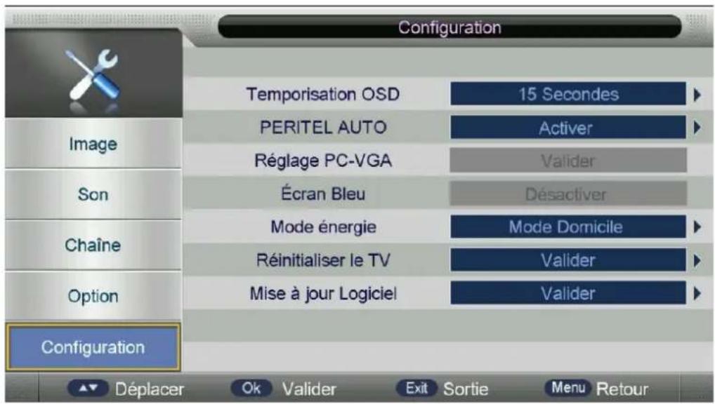 OCEANIC OCEALED2218B7 - Menu Configuration - 1
