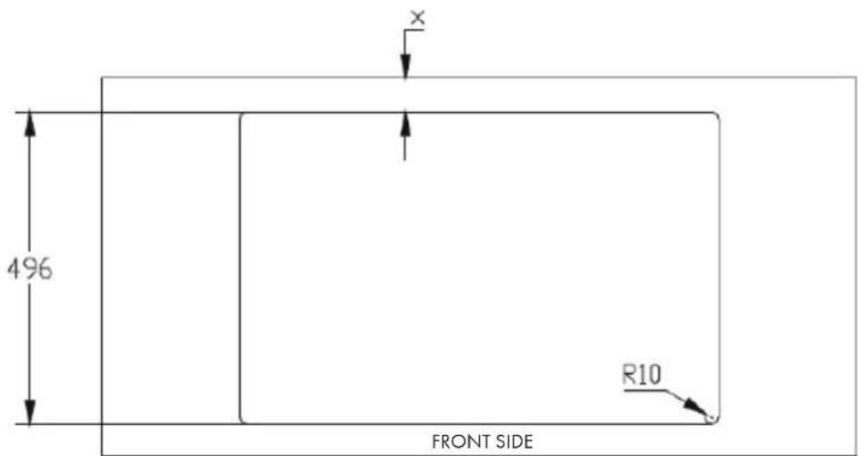 Klarstein AirJet Hybrid - DIMENSIONS OF THE REQUIRED RECESS IN THE WORKTOP - 2