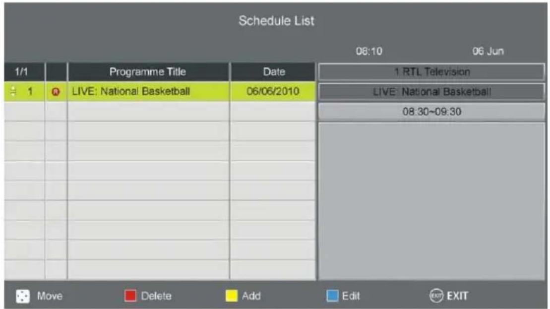 OCEANIC OCEALED3221B2 - Liste de programmation - 1