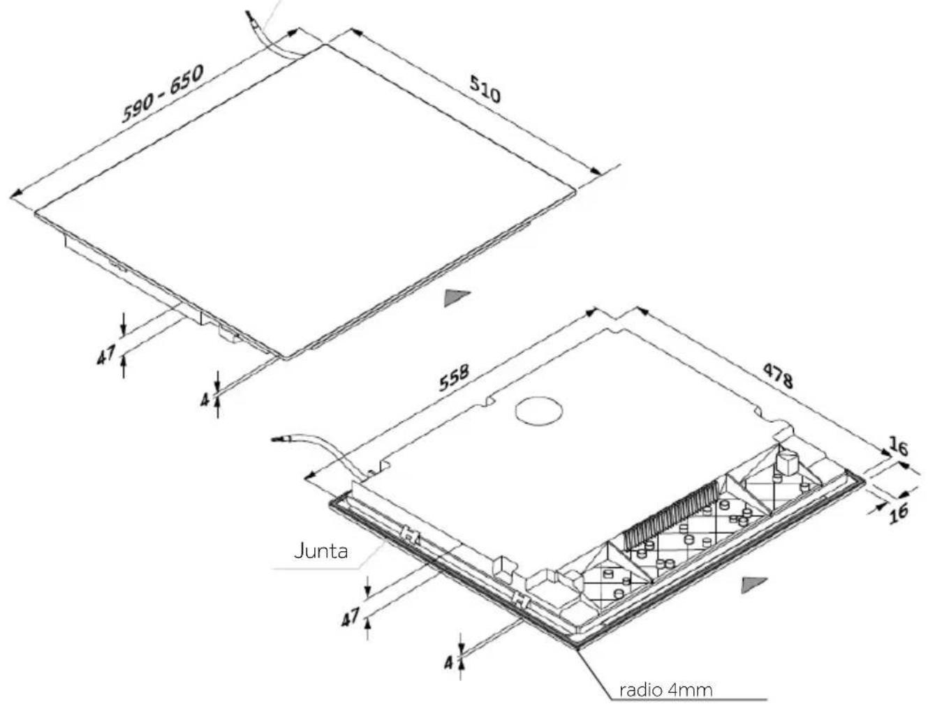 HAIER HAMTB56IWCS - PLACA 60-65 cm - 1