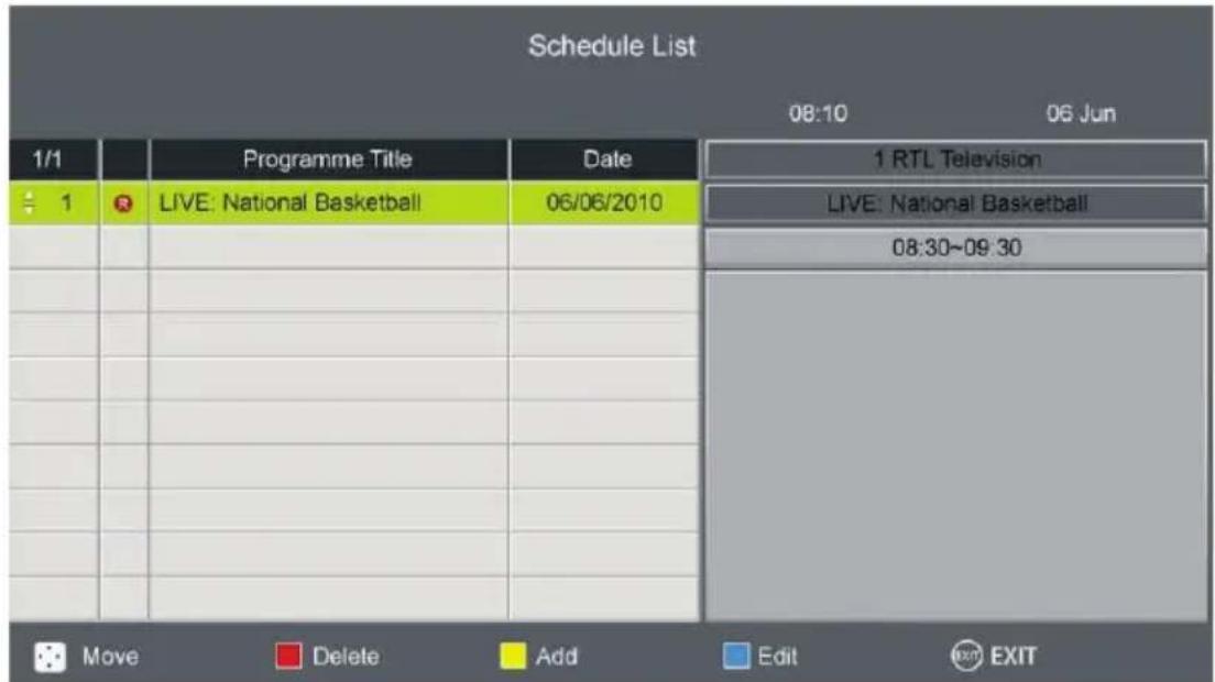 OCEANIC OCEALED32220B2 - Liste de programmation - 1