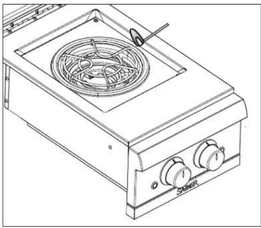 SABER K00SB5317 - Do not lean over side burner while lighting. - 1