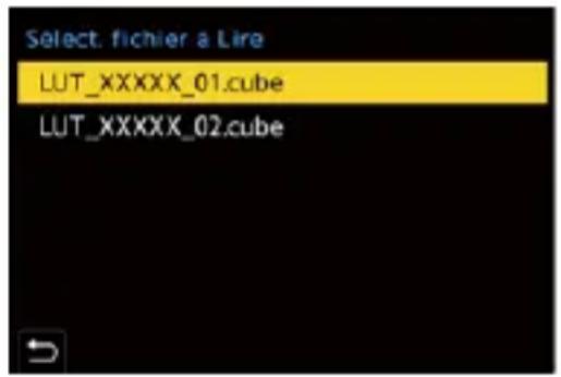 Select, fichier a Line LUT_XXXXX_01.cube LUT_XXXXX_02.cube
