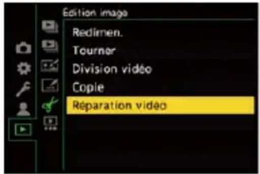 Edition image Redimen. Tourner Division vidéo Copie Réparation vidéo