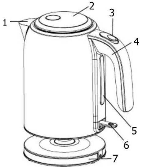 BRANDT BO1704R - a) Description de la bouilloire - 1