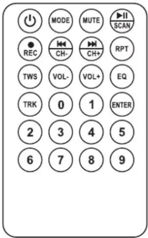 IBIZA SOUND PORT15UHF-MKII-TWS - MANDO A DISTANCIA DEL REPRODUCTOR USB/SD - 1
