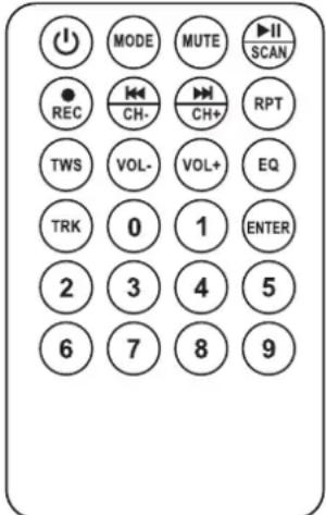 IBIZA SOUND PORT15UHF-MKII-TWS - CONTROLE REMOTO PARA REPRODUTOR USB/SD - 1
