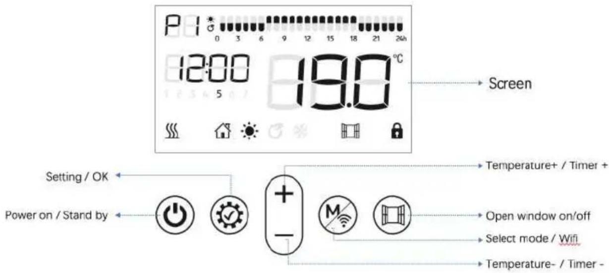 OCEANIC OCEAIFC1800W - 1) Control panel and screen. - 1