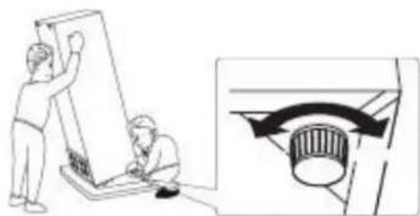 BRANDT BC8511EW - Procedure for adjusting the feet at the front of the product - 1