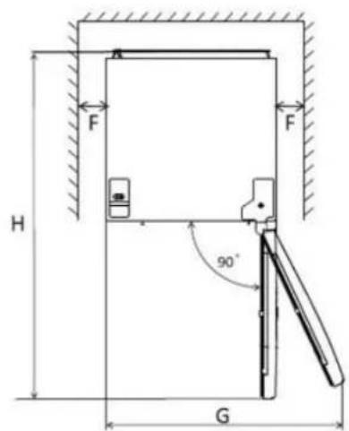 BRANDT BC8511EW - Space required - 2
