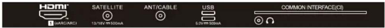 HOMI 1 (eARG/ARC) SATELLITE 13/18V = 500mA ANT/CABLE USB 9.0V = 500mA COMMON INTERFACE(CI)