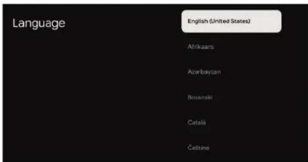 Language English (United States) Afrikaans Azerbaycan Bouanski Catalá Čeština