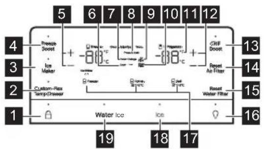 FRIGIDAIRE FRMS274TAV - Pantalla de control - 1