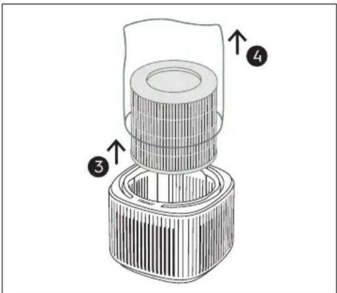 FRIGIDAIRE FHAP1040A1 - Retirer le sac protecteur en plastique du filtre HEPA : - 2