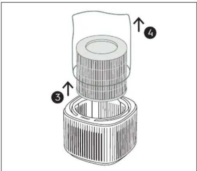 FRIGIDAIRE FHAP2040A1 - Retirer le sac protecteur en plastique du filtre HEPA : - 2