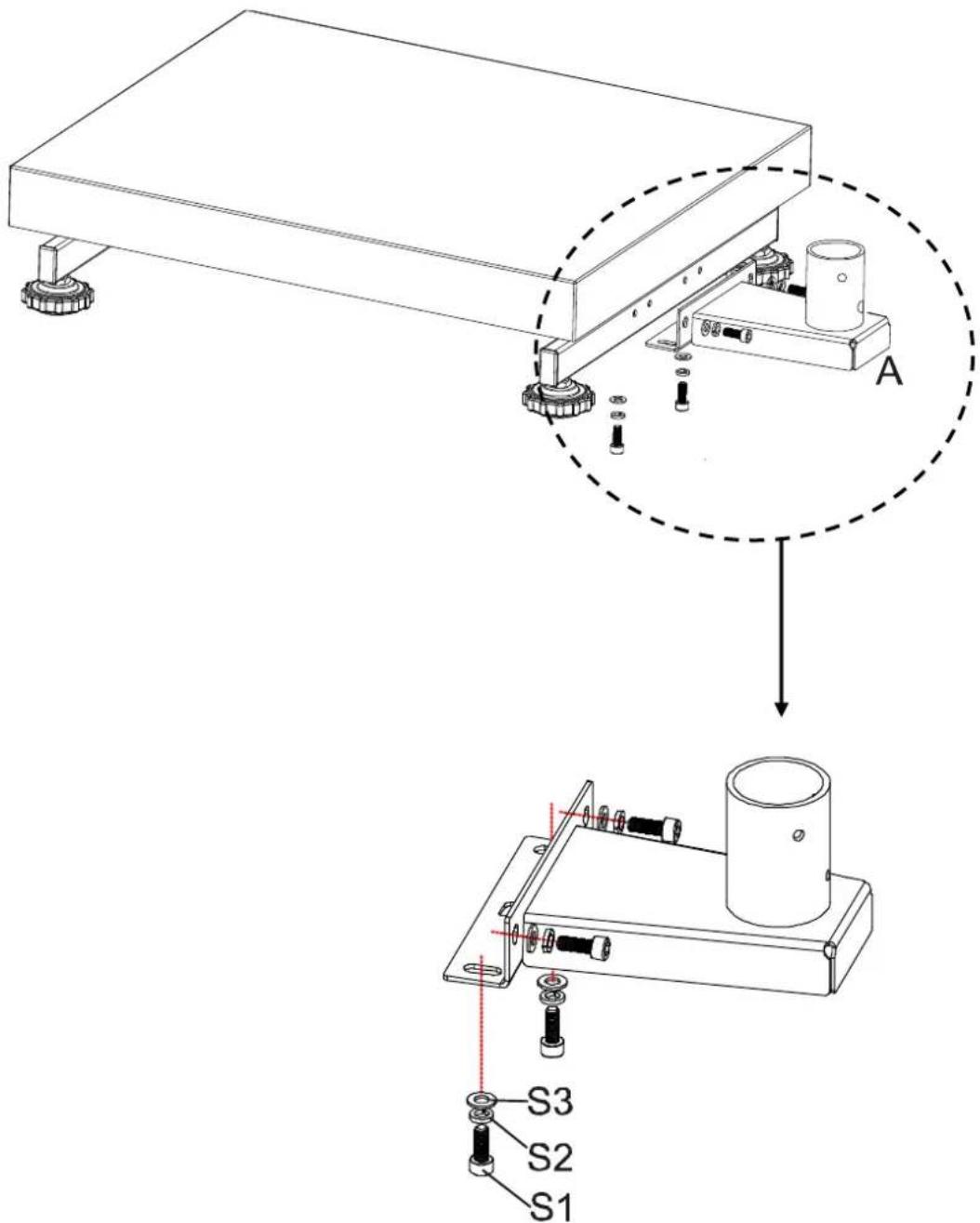Kern IFB-A02 - Attach the stand base to the platform: - 1