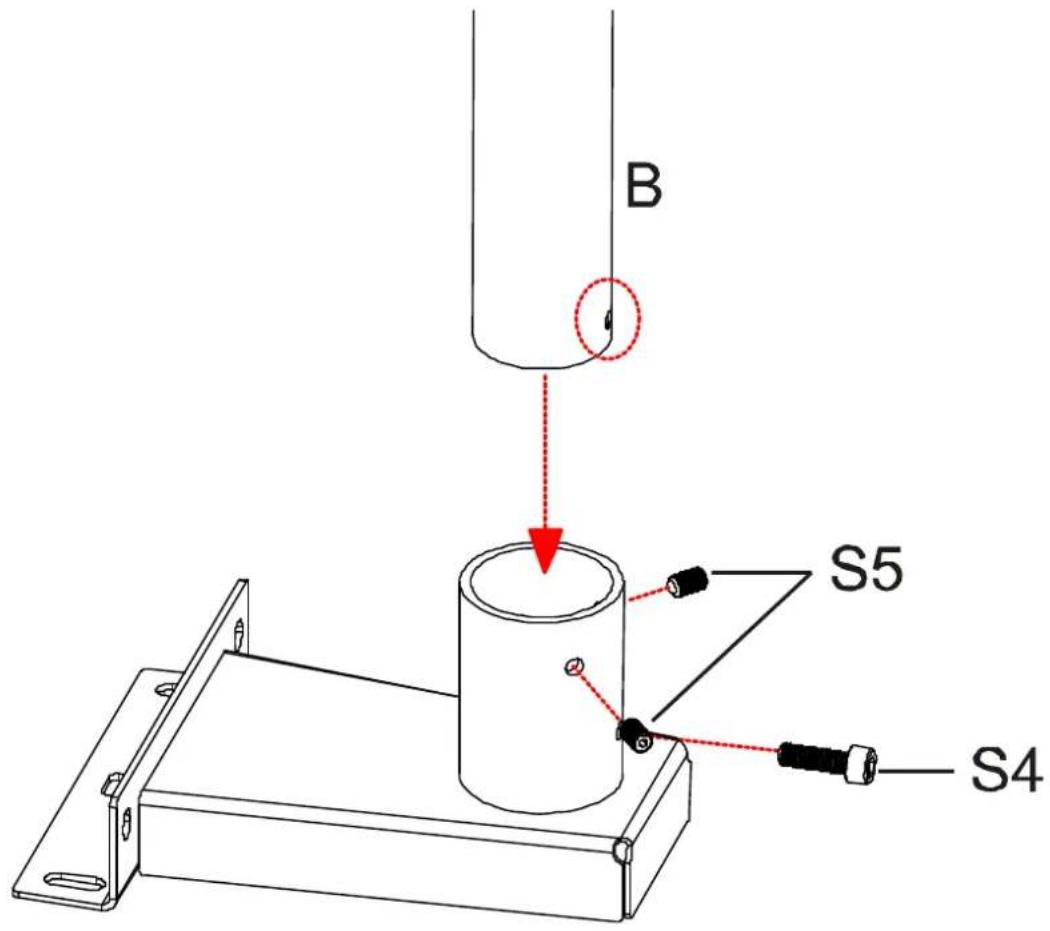 Kern IFB-A02 - Attach the tripod tube to the tripod base: - 1