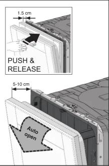 1.5 cm PUSH & RELEASE 5-10 cm Auto open