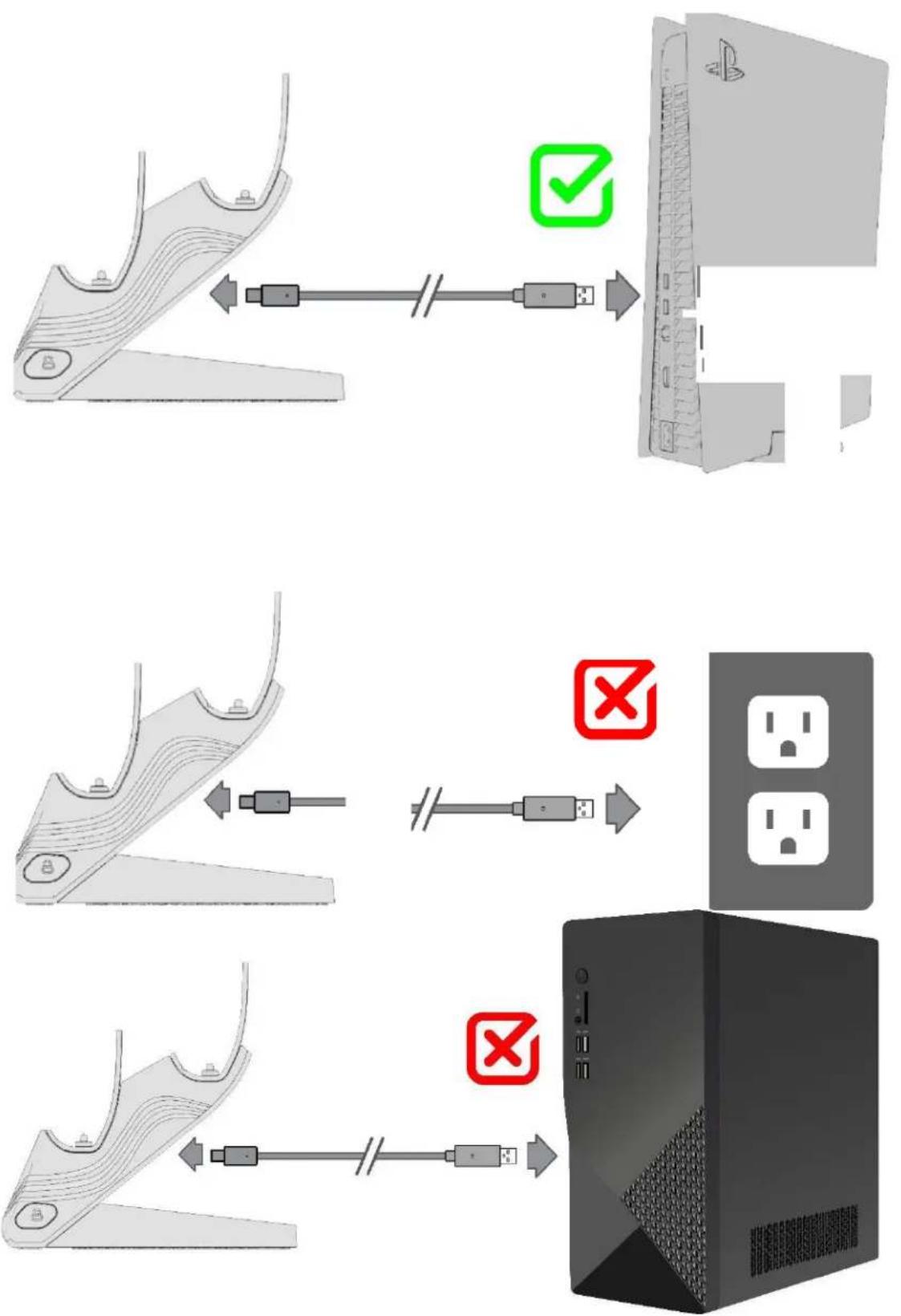 PDP Afterglow Wave Dual Charger - Strømtislutning til opladeren - 2
