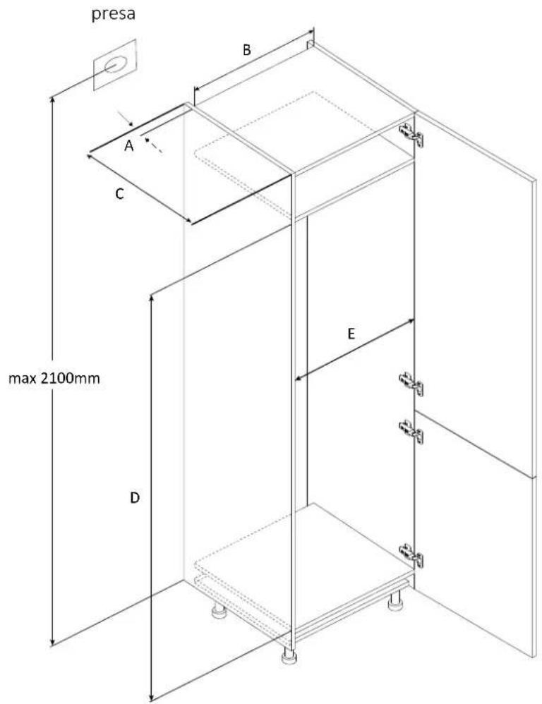 CANDY ECNBQT3519EW - Vista assonometrica frontale - 1