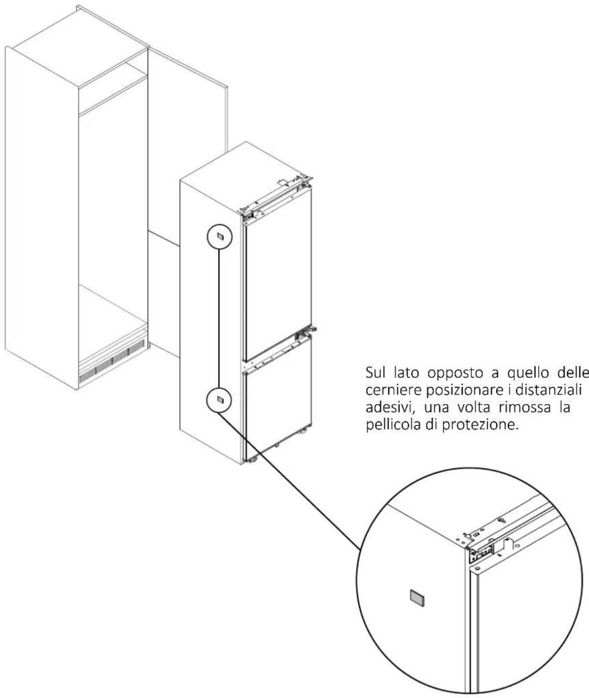 CANDY ECNBQT3519EW - Indicazioni relative all'installazione del frigorifero - 2