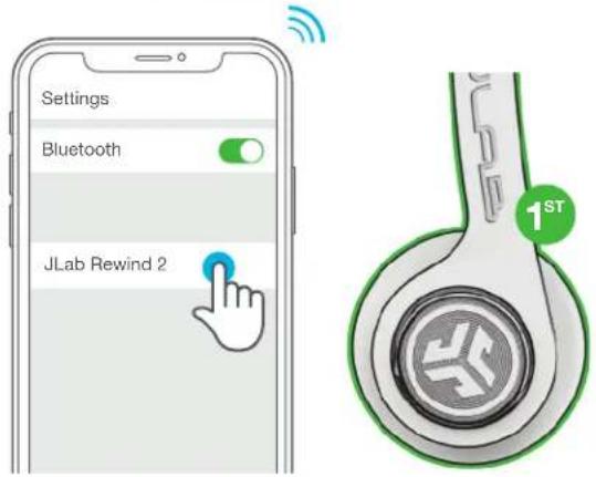 JLab Rewind 2 Wireless - MODE DE PARTAGE (Partage entre deux casques Rewind 2) - 1