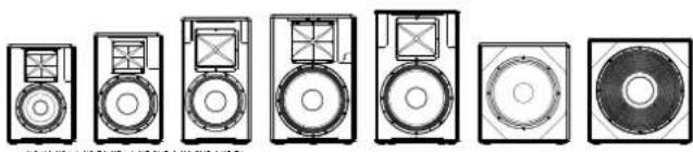 HK AUDIO Linear 5 MK II Lounge Pack - Overview of the various models 110 XA, 112 XA, 112 FA, 115 XA, 115 FA, 115 Sub A, 118 Sub A - 1