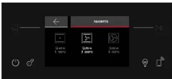 HOOVER HO6 M5C3YTB - How to access Favorites menu from the oven: - 3