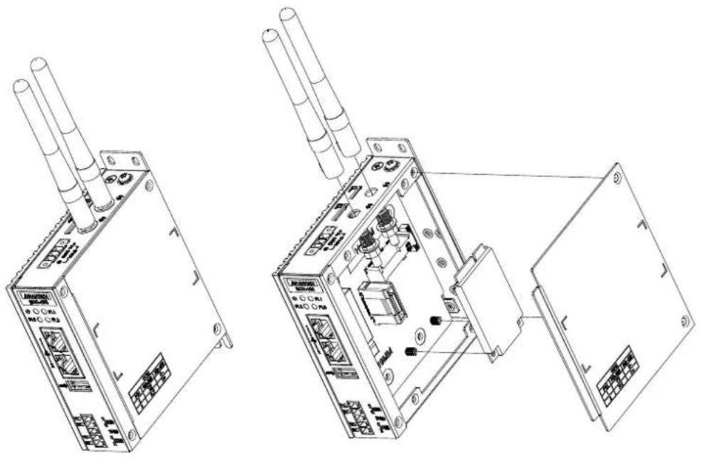 Advantech ECU-150 - Installing a Wireless module Card and Antenna (Optional) - 1