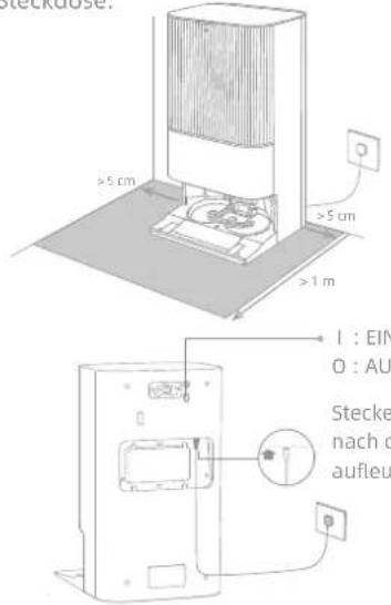 DREAME X50 Ultra - Stellen Sie die Basisstation auf und stecken Sie den Stecker in die Steckdose - 1