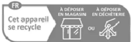 FR Cet appareil se recycle À DÉPOSER EN MAGASIN À DÉPOSER EN DÉCHÊTERIE OU
