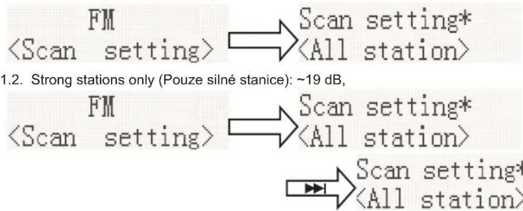 THOMSON MIC123DABBT - Scan setting (Nastavení ladění) - 1