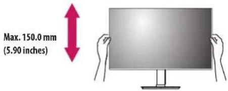 LG 27BA75QB - Adjusting the Stand Height - 1