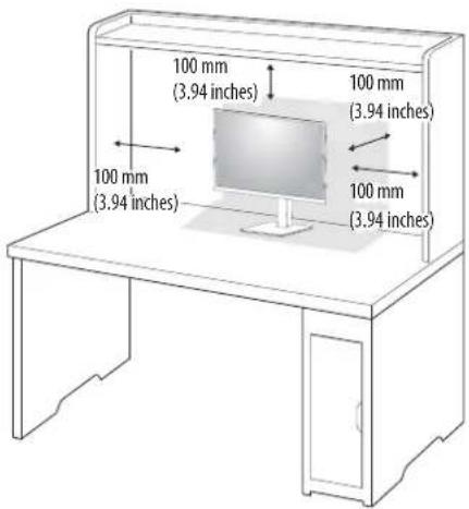 LG 27BA75QB - Installing on a Table - 1