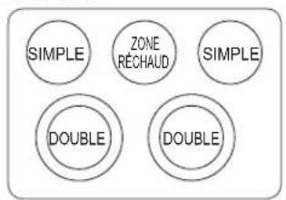 SIMPLE ZONE RÉCHAUD SIMPLE DOUBLE DOUBLE