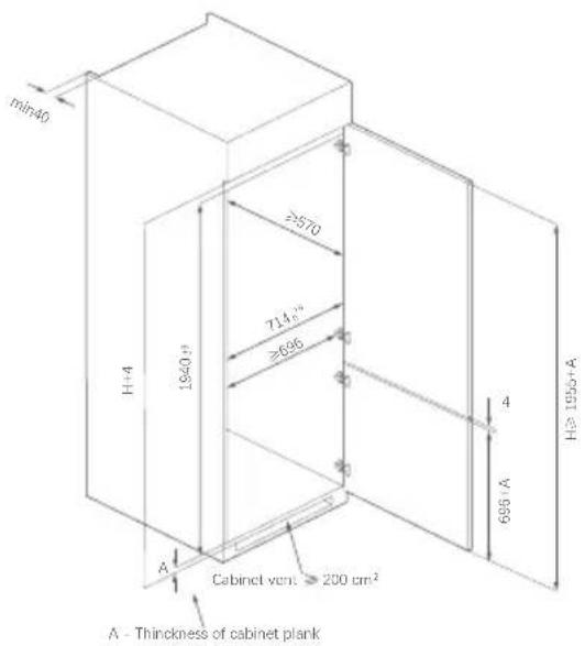 TEKA RBF 78785 FI - Cabinet size requirement. - 1