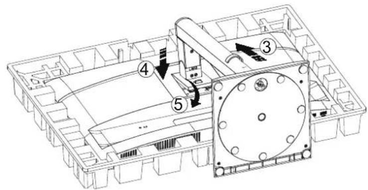 AOC 27E4CV - Montage du support et de la base - 2