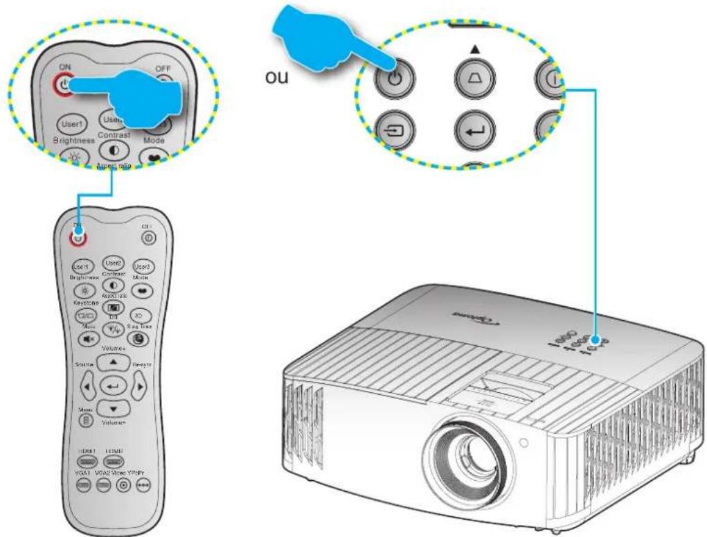 OPTOMA UHD35Bx - Mise sous/hors tension du projecteur - 1