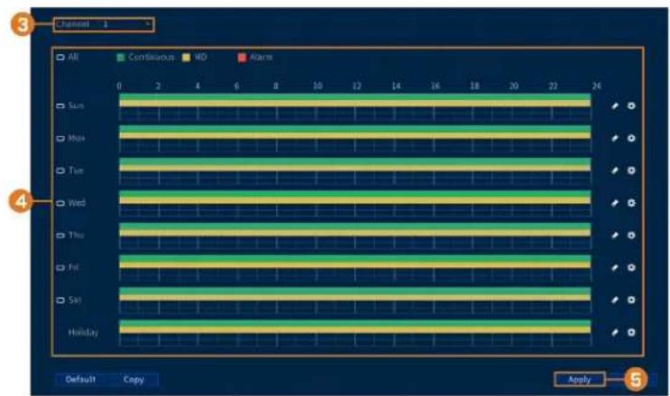 Lorex D241A81B - Pour configurer l'horaire de capture d'écran : - 1