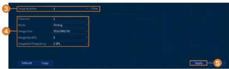 Lorex D241A81B - Pour configurer l'enregistrement des captures d'écran : - 1