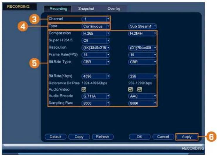 Lorex N881A38B - Pour configurer la qualité d'enregistrement : - 1